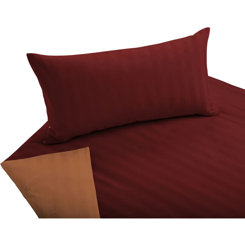 Bio Satin Wendebettwäsche Linea Garnitur 3-teilig in Rot+Orange von Cotonea Größe 200x200 + 2x 80x80 cm
