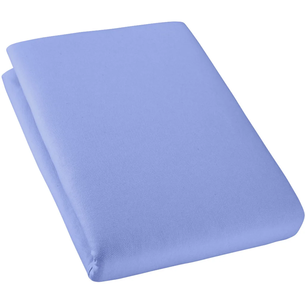 Bio Single-Jersey Spannbettlaken für Boxspringbetten in Standardgröße - Doppelbett in Blau von Cotonea Größe 180-200 x 200 cm