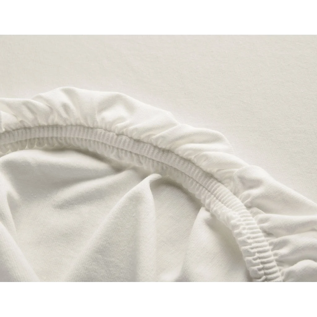 Bio Single-Jersey Spannbettlaken für Boxspringbetten in Standardgröße - Doppelbett in Creme von Cotonea Größe 180-200 x 200 cm