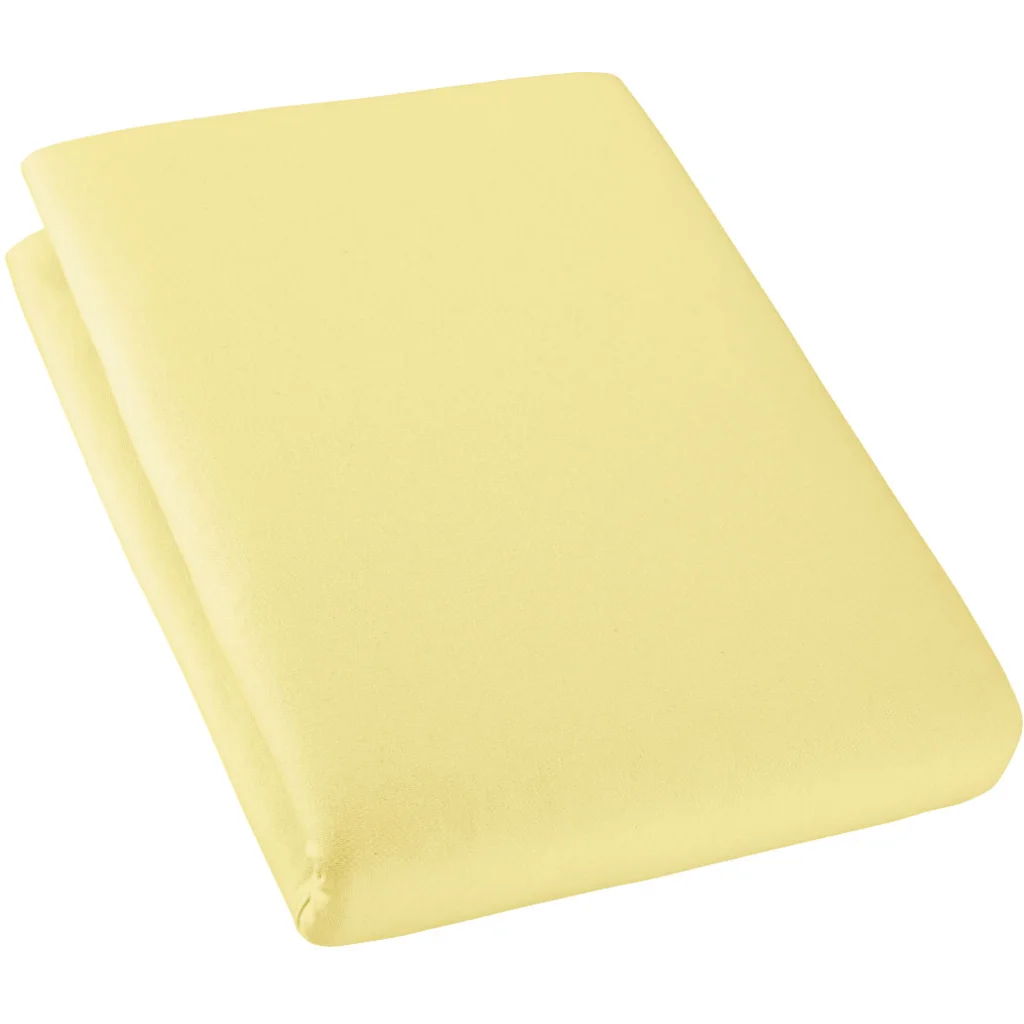 Bio Single-Jersey Spannbettlaken für Boxspringbetten in Standardgröße - Doppelbett in Sonnengelb Gelb von Cotonea Größe 180-200 x 200 cm