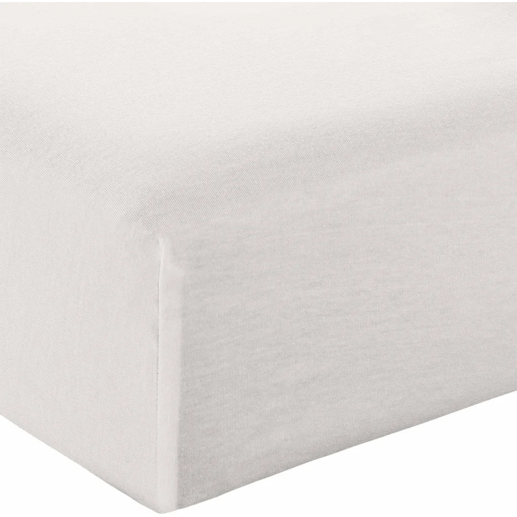 Bio Single-Jersey Spannbettlaken für Boxspringbetten in Standardgröße - Einzelbett in Creme von MELA home Größe 90x200 cm
