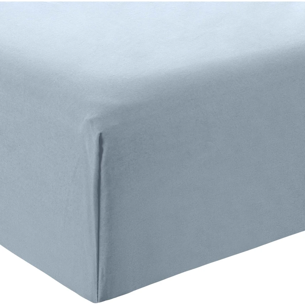 Bio Single-Jersey Spannbettlaken für Boxspringbetten in Standardgröße - Einzelbett in Himmelblau Blau von MELA home Größe 90x200 cm