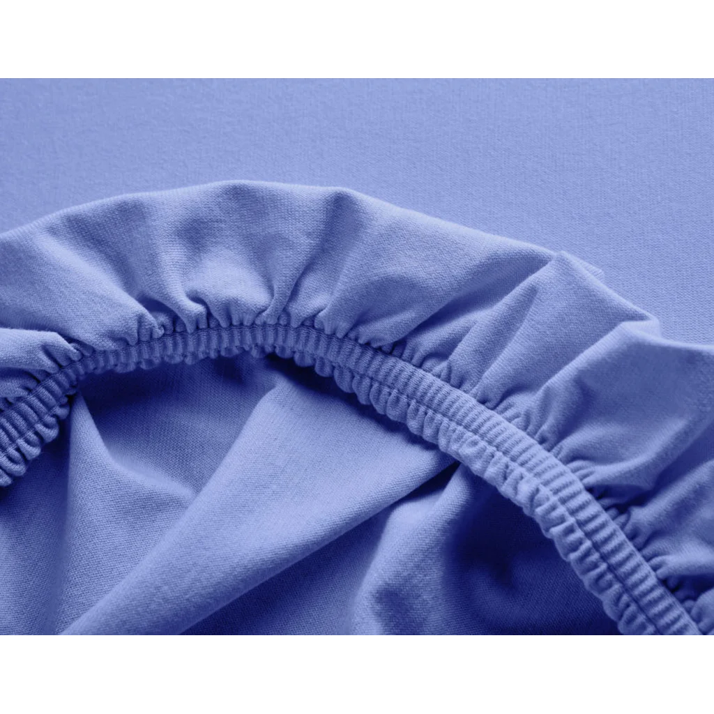 Bio Single-Jersey Spannbettlaken für Boxspringbetten in Standardgröße und Überlänge - Doppelbett in Blau von Cotonea Größe 180-200 x 220 cm