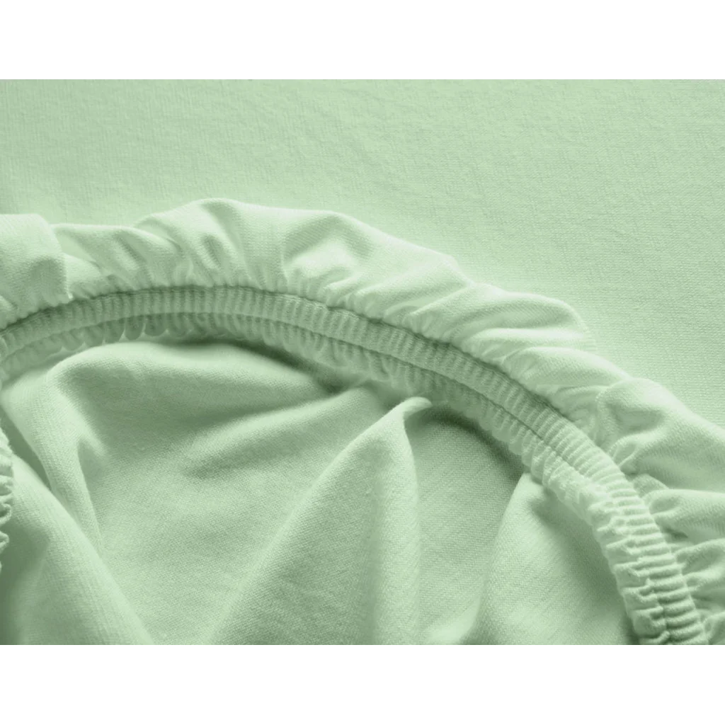 Bio Single-Jersey Spannbettlaken für Boxspringbetten in Standardgröße und Überlänge - Doppelbett in Kiwi Grün von Cotonea Größe 180-200 x 220 cm