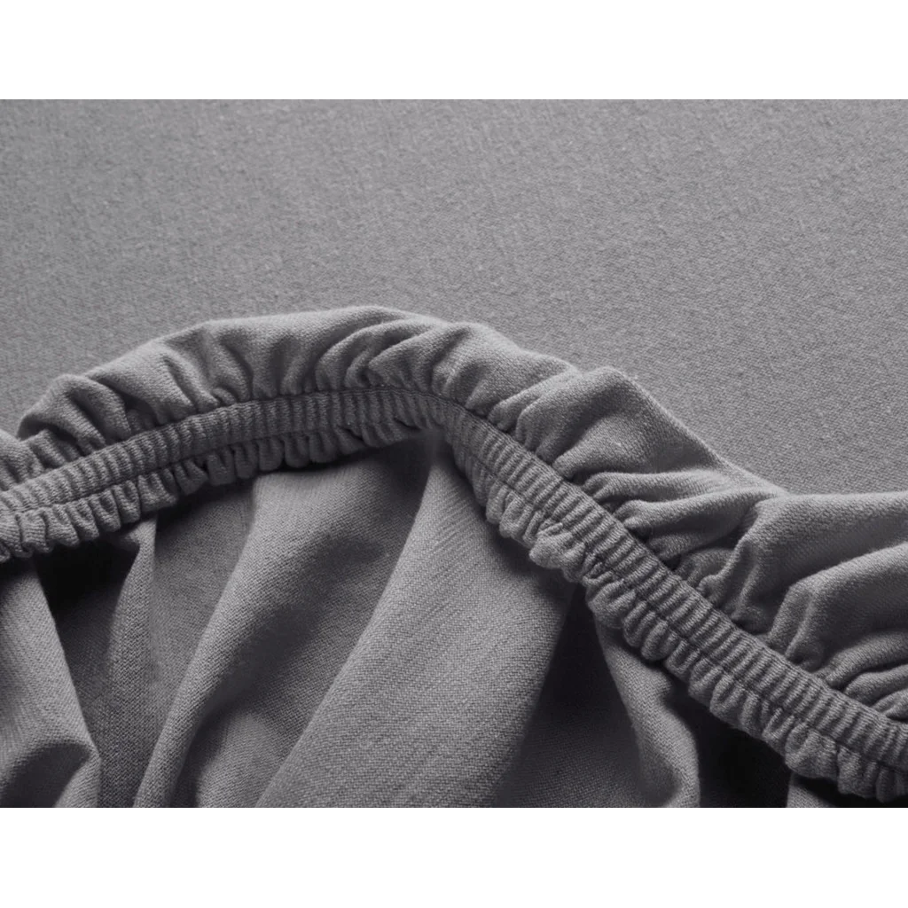 Bio Single-Jersey Spannbettlaken für Boxspringbetten in Standardgröße und Überlänge - Doppelbett in Platin Grau von Cotonea Größe 180-200 x 220 cm