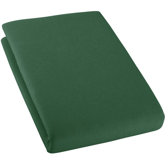 Bio Single-Jersey Spannbettlaken für Boxspringbetten in Standardgröße und Überlänge - Doppelbett in Smaragd Grün von Cotonea Größe 180-200 x 220 cm