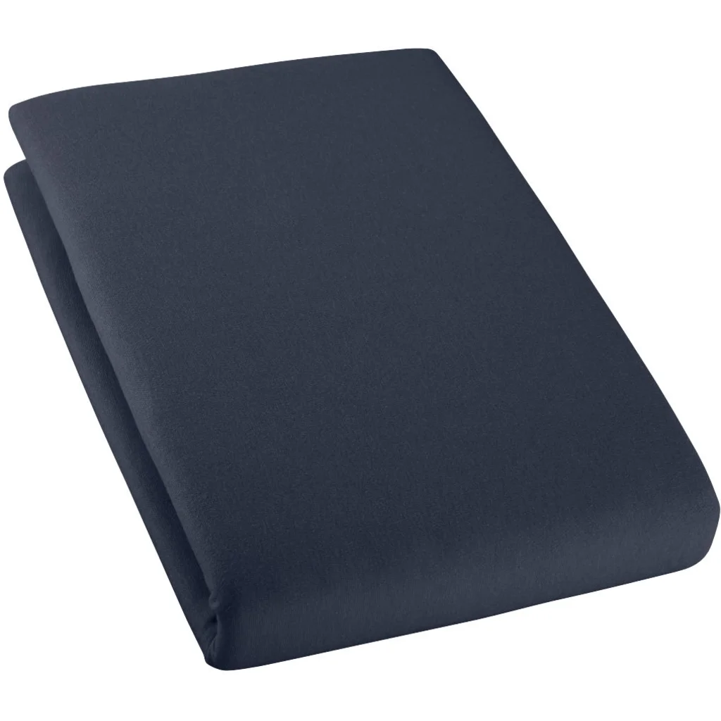 Bio Single-Jersey Spannbettlaken für Boxspringbetten in Standardgröße und Überlänge - Einzelbett in Azurblau Blau von Cotonea Größe 90-100 x 220 cm