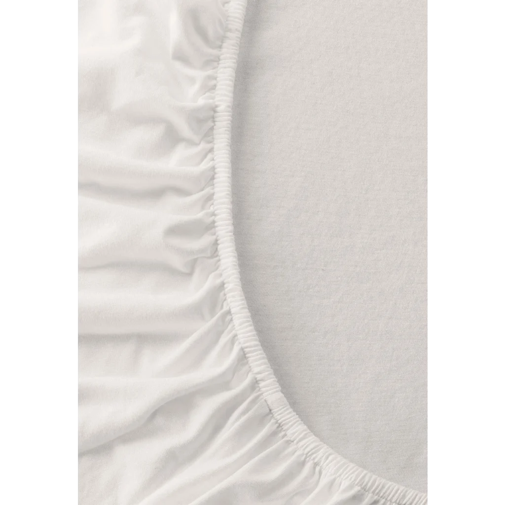 Bio Single-Jersey Spannbettlaken für Boxspringbetten in Übergröße in Creme von MELA home Größe 140-160 x 200 cm