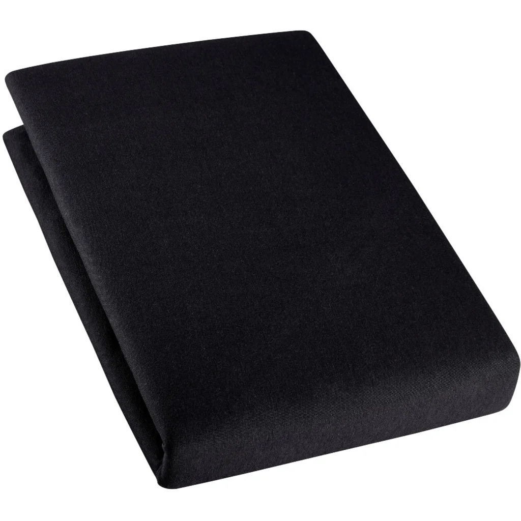 Bio Single-Jersey Spannbettlaken für Boxspringbetten in Übergröße und Überlänge in Schwarz von Cotonea Größe 140-160 x 220 cm