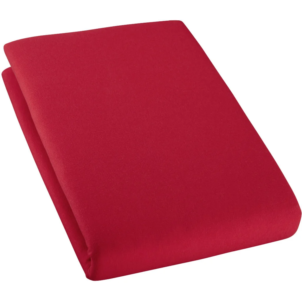 Bio Single-Jersey Spannbettlaken für Kinder-Matratzen in Rot von Cotonea Größe 60x120 cm