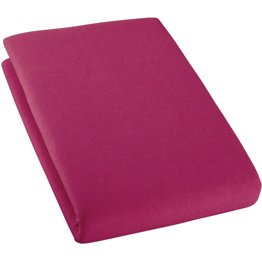 Bio Single-Jersey Spannbettlaken für Kinder-Matratzen in Rubin Beere von Cotonea Größe 60x120 cm