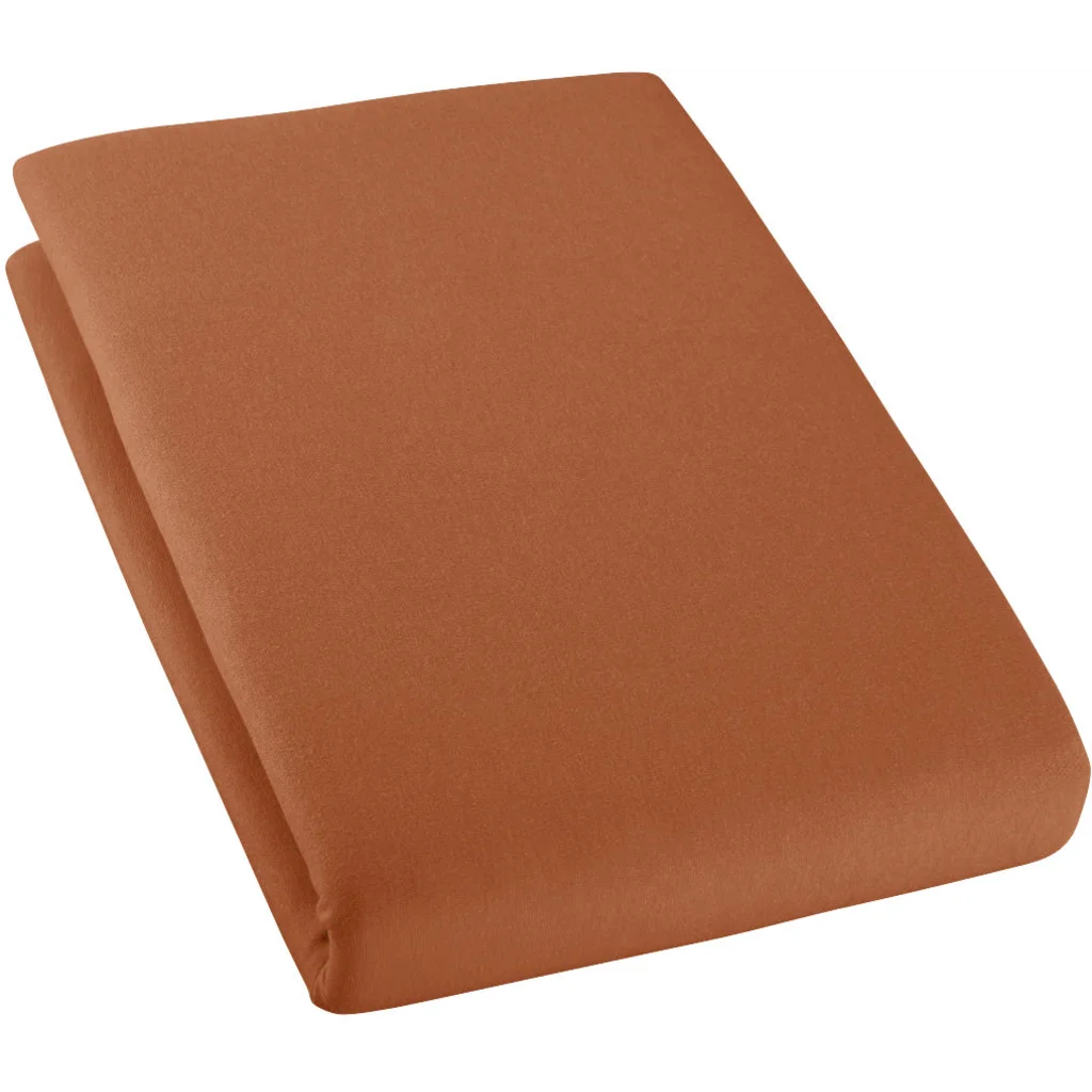 Bio Single-Jersey Spannbettlaken für Kinder-Matratzen in Terra Orange von Cotonea Größe 70x160 cm