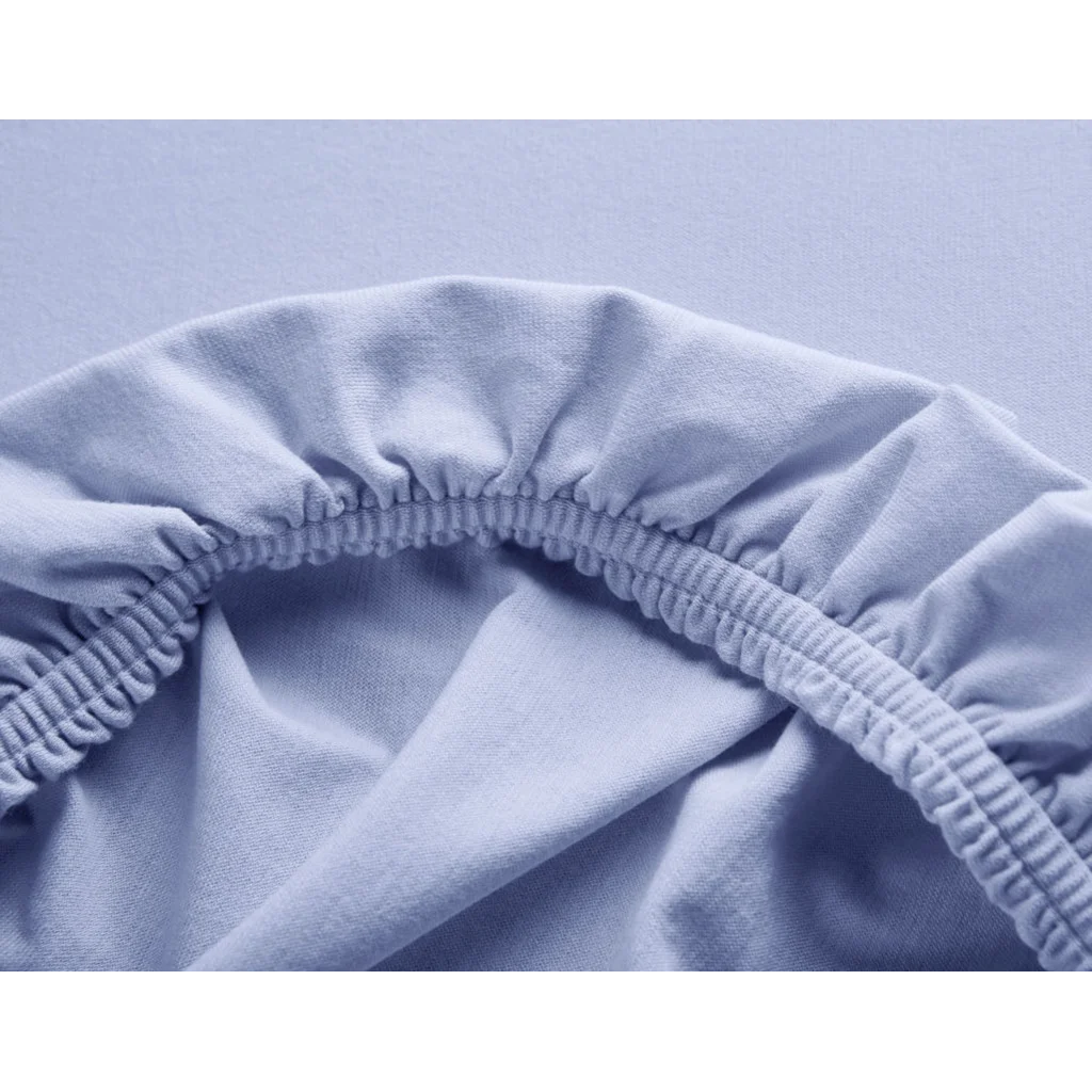 Bio Single-Jersey Spannbettlaken für Matratzen in Standardgröße - Doppelbett in Vergissmeinnicht Blau von Cotonea Größe 180-200 x 200 cm
