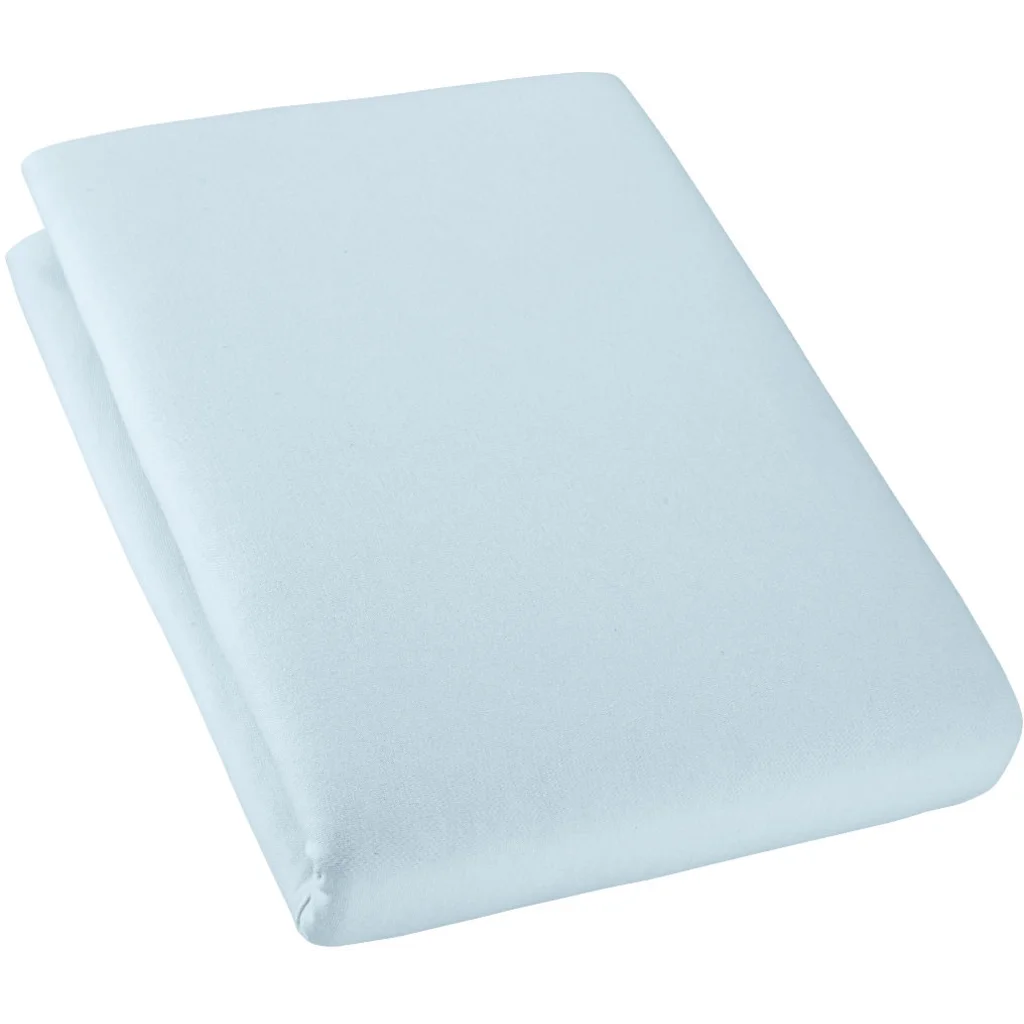 Bio Single-Jersey Spannbettlaken für Matratzen in Standardgröße - Einzelbett in Aquamarin Blau von Cotonea Größe 90-100 x 190-200 cm
