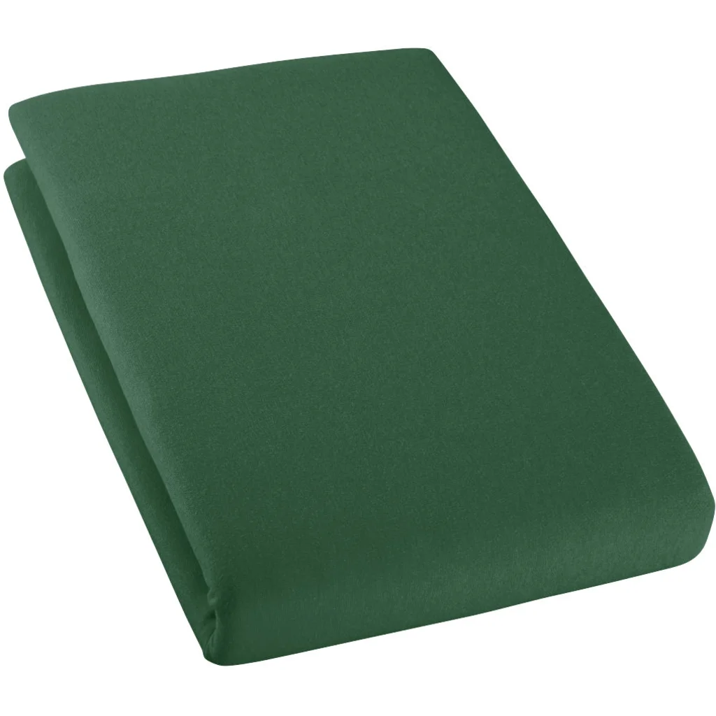 Bio Single-Jersey Spannbettlaken für Matratzen in Standardgröße - Einzelbett in Smaragd Grün von Cotonea Größe 70-80 x 190-200 cm