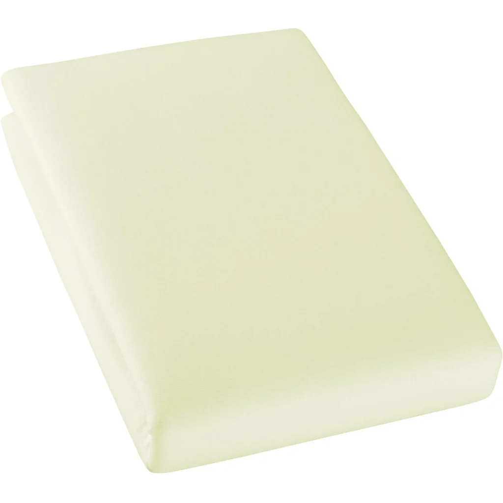 Bio Single-Jersey Spannbettlaken für Matratzen in Standardgröße - Einzelbett in Tender Yellow Gelb von Cotonea Größe 70-80 x 190-200 cm