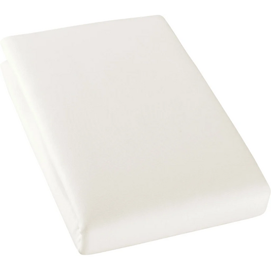 Bio Single-Jersey Spannbettlaken für Matratzen in Standardgröße und Überlänge - Doppelbett in Creme von Cotonea Größe 180-200 x 220 cm