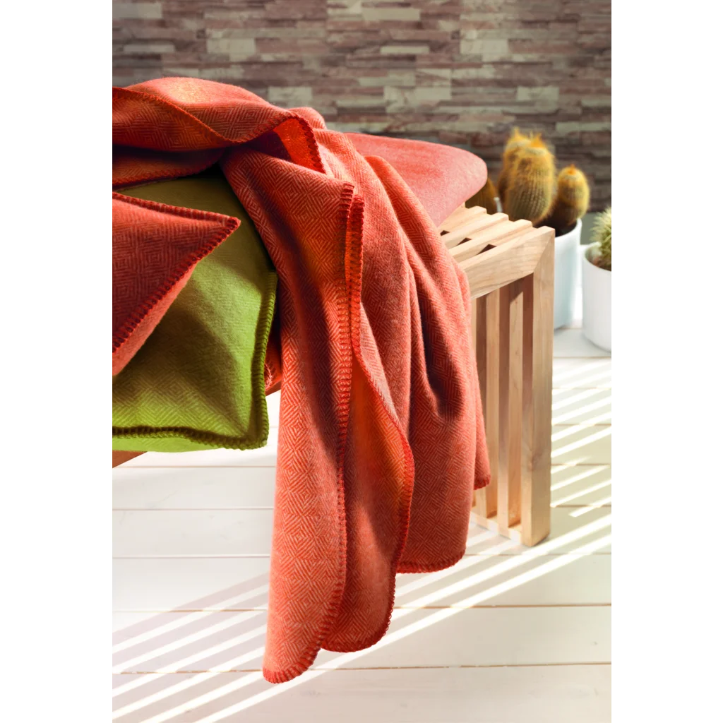 Decke mit Diamant-Muster in Orange Muster Diamant-Muster von Eagle Products Größe 150x200 cm