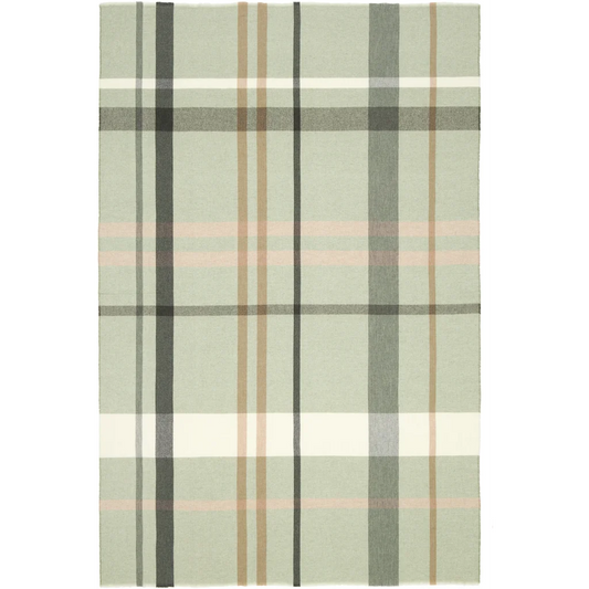 Decke mit Karo-Muster BRISTOL in Hellgrün+Creme+Braun Grün+Creme+Braun Muster Karo von Eagle Products Größe 135x215 cm