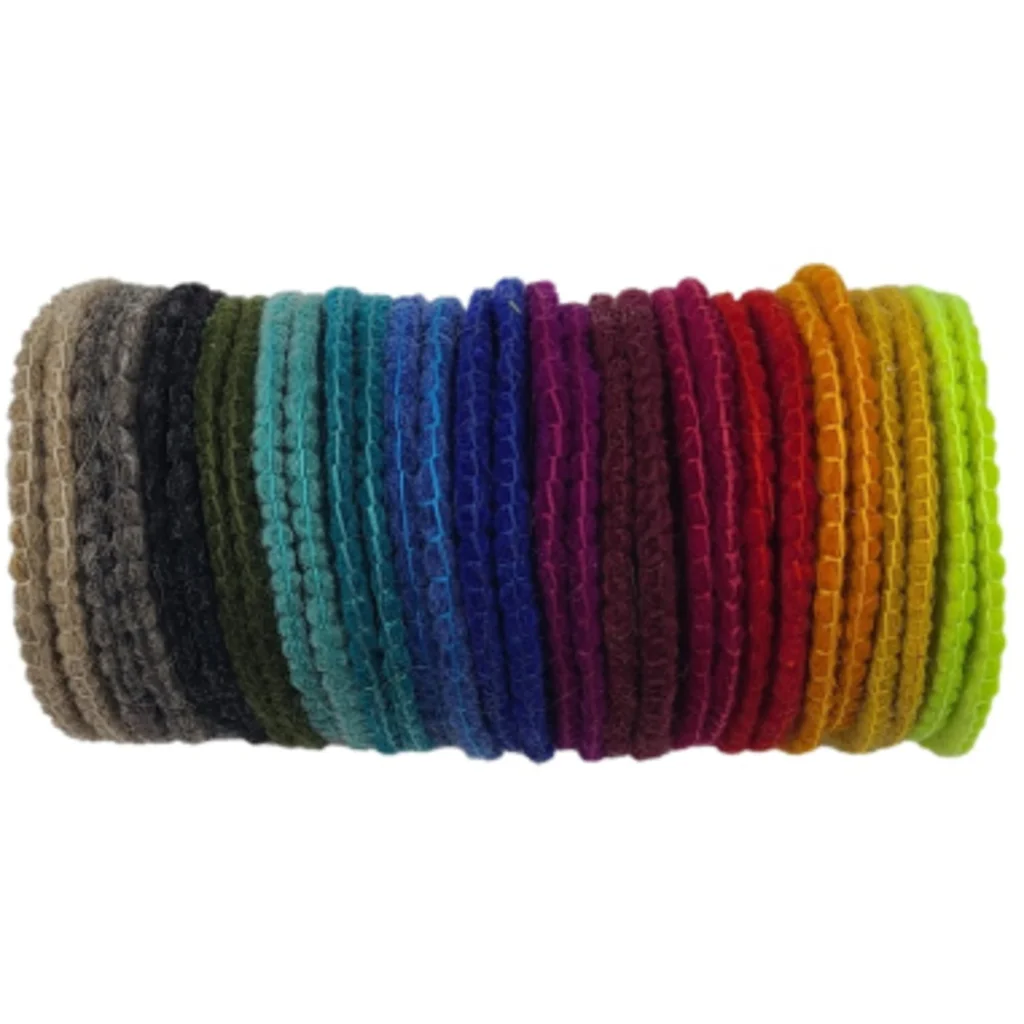 Filz Untersetzer rund mit Ziernaht 6er-Pack in Purple Lila von Frida Feeling Größe Ø 10 cm