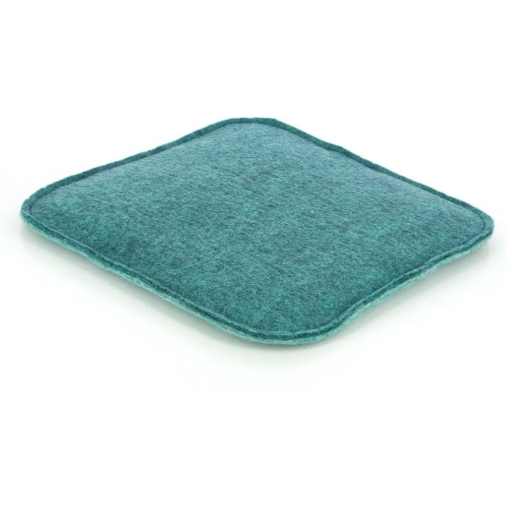 Filz Wendesitzkissen quadratisch in Ozean+Aqua Blau+Blau von GLOBO Größe 35x35 cm
