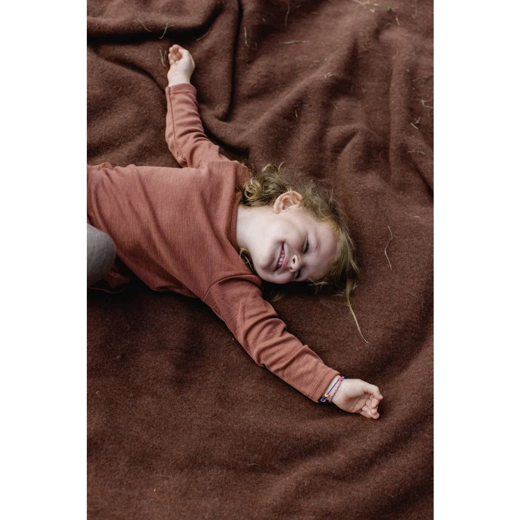 Fleece Baby-+Kinder-Decke in Zimt Braun von Engel Natur Größe 80x100 cm