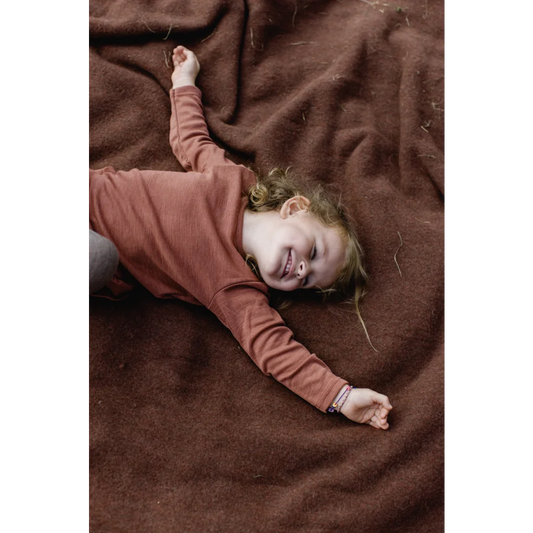 Fleece Baby-+Kinder-Decke in Zimt Braun von Engel Natur Größe 80x100 cm