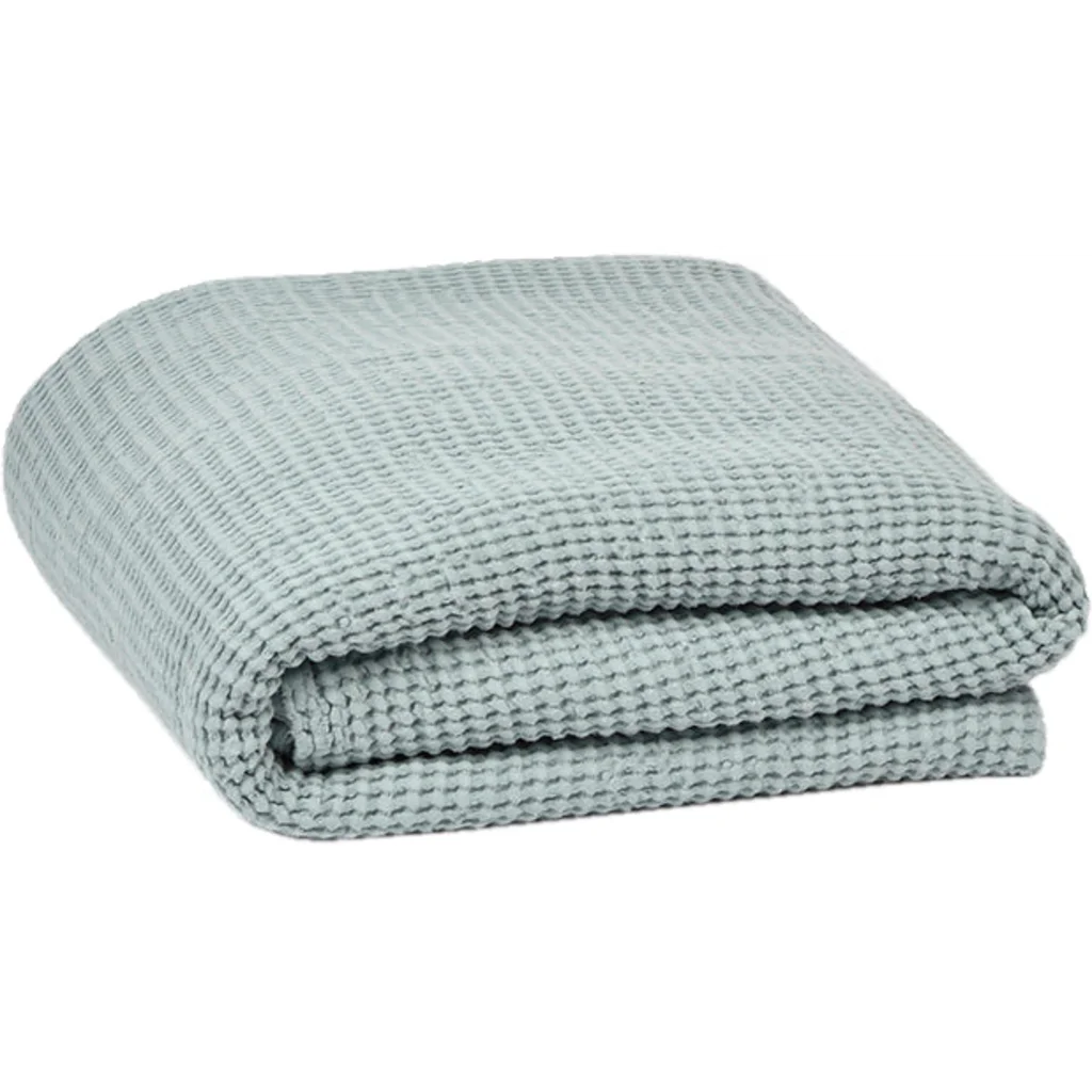 Halbleinen Waffelpiqué Decke in Mint Grün von Erika Vaitkute Größe 130x170 cm