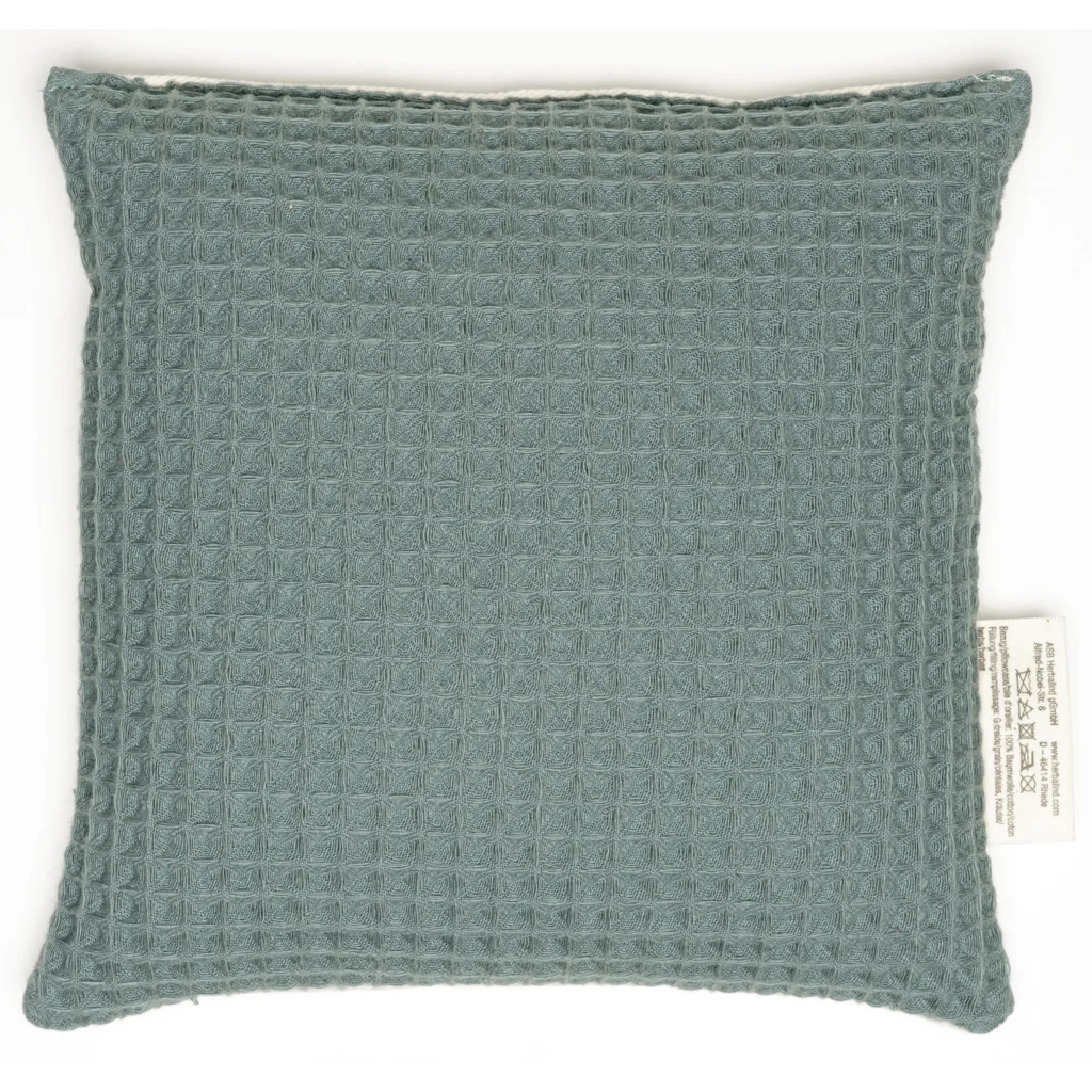 Kinder-Wärmekissen mit Füllung Bio-Getreide & Minze SCHNUPF HÄSCHEN in Creme+Mint Creme+Grün Muster Unifarben mit Aufdruck von herbalind Größe 19x19 cm