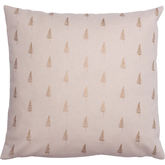 Kissen mit Füllung Zirbenholz TANNENBAUM in Sand+Gold Muster Tannenbaum von herbalind Größe 30x30 cm