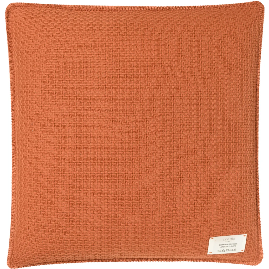 Kissenhülle in Feinstrick-Optik in Terra Orange von Cradle Studio Größe 50x50 cm