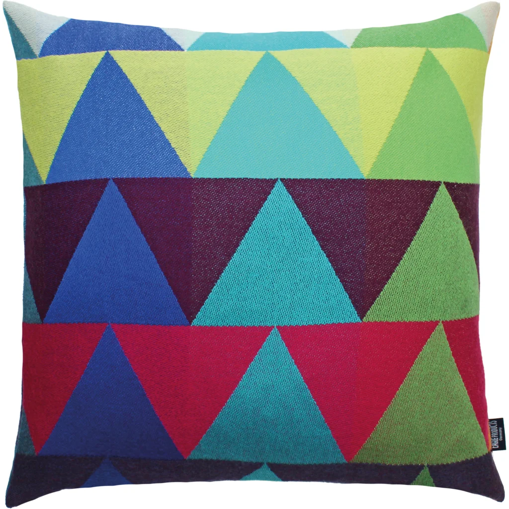 Kissenhülle MEXIKO in Pink+Blau+Rot Muster Dreiecke von Eagle Products Größe 40x40 cm