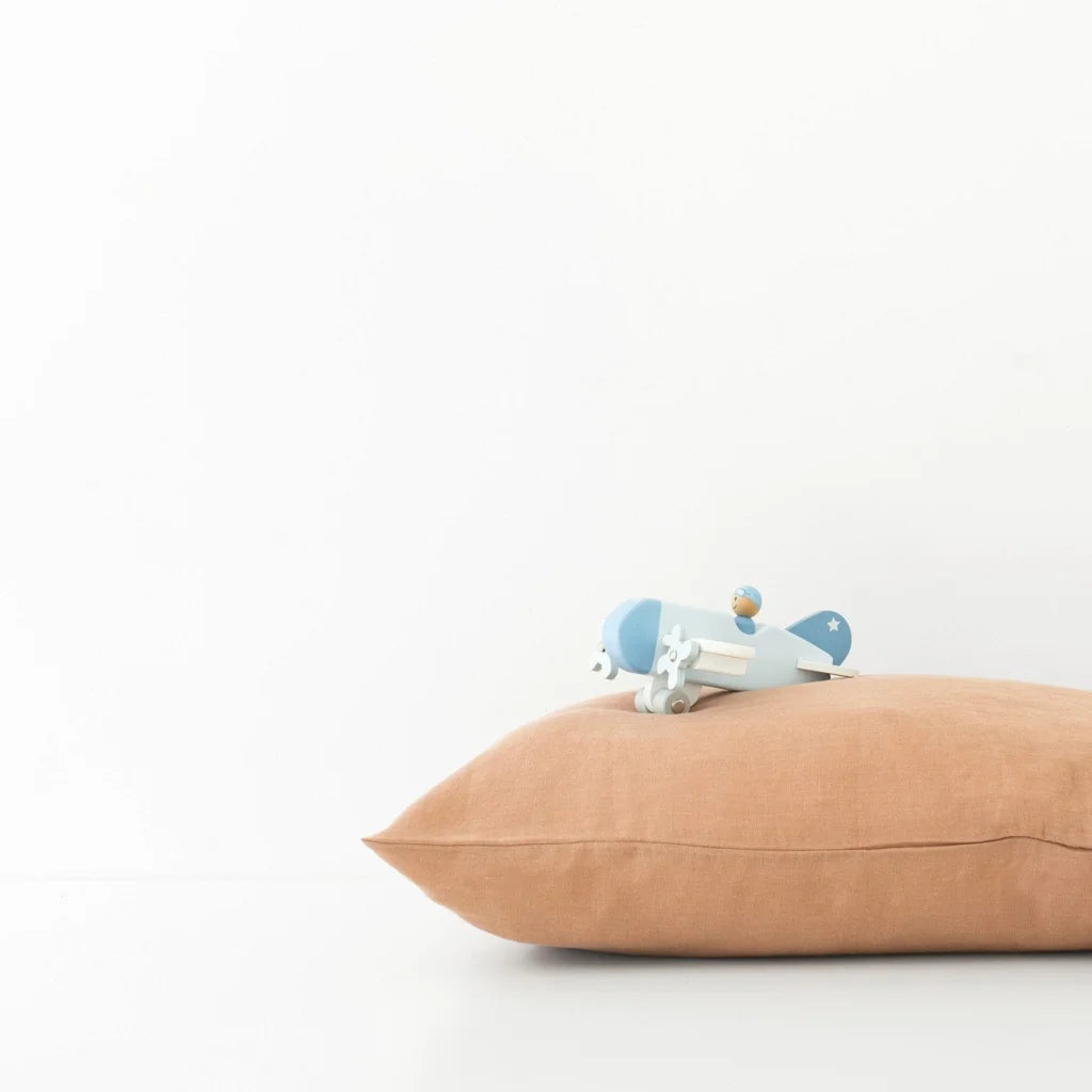 Leinen Baby-+Kinder-Bettwäsche Kissenbezug in Apricot Orange von Linen Tales Größe 50x70 cm