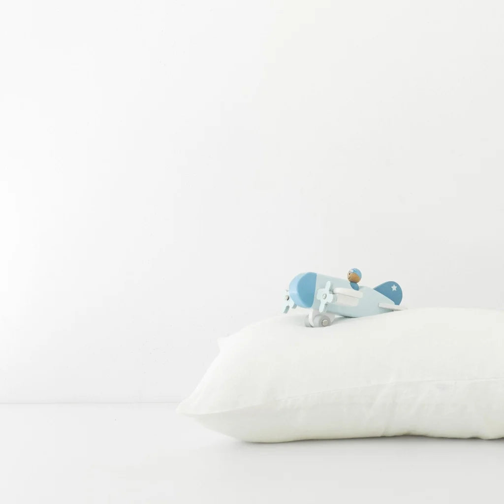 Leinen Baby-+Kinder-Bettwäsche Kissenbezug in Weiß von Linen Tales Größe 40x60 cm