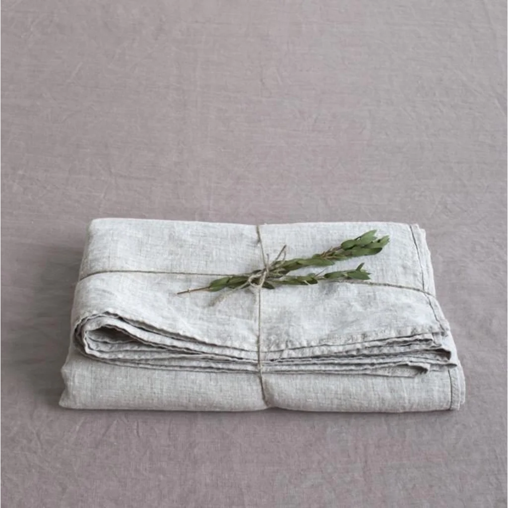 Leinen Bettlaken in Stein Grau von Linen Tales Größe 245x280 cm