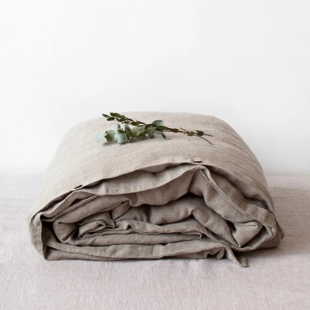 Leinen Bettwäsche Bettbezug in Beige von Linen Tales Größe 135x200 cm
