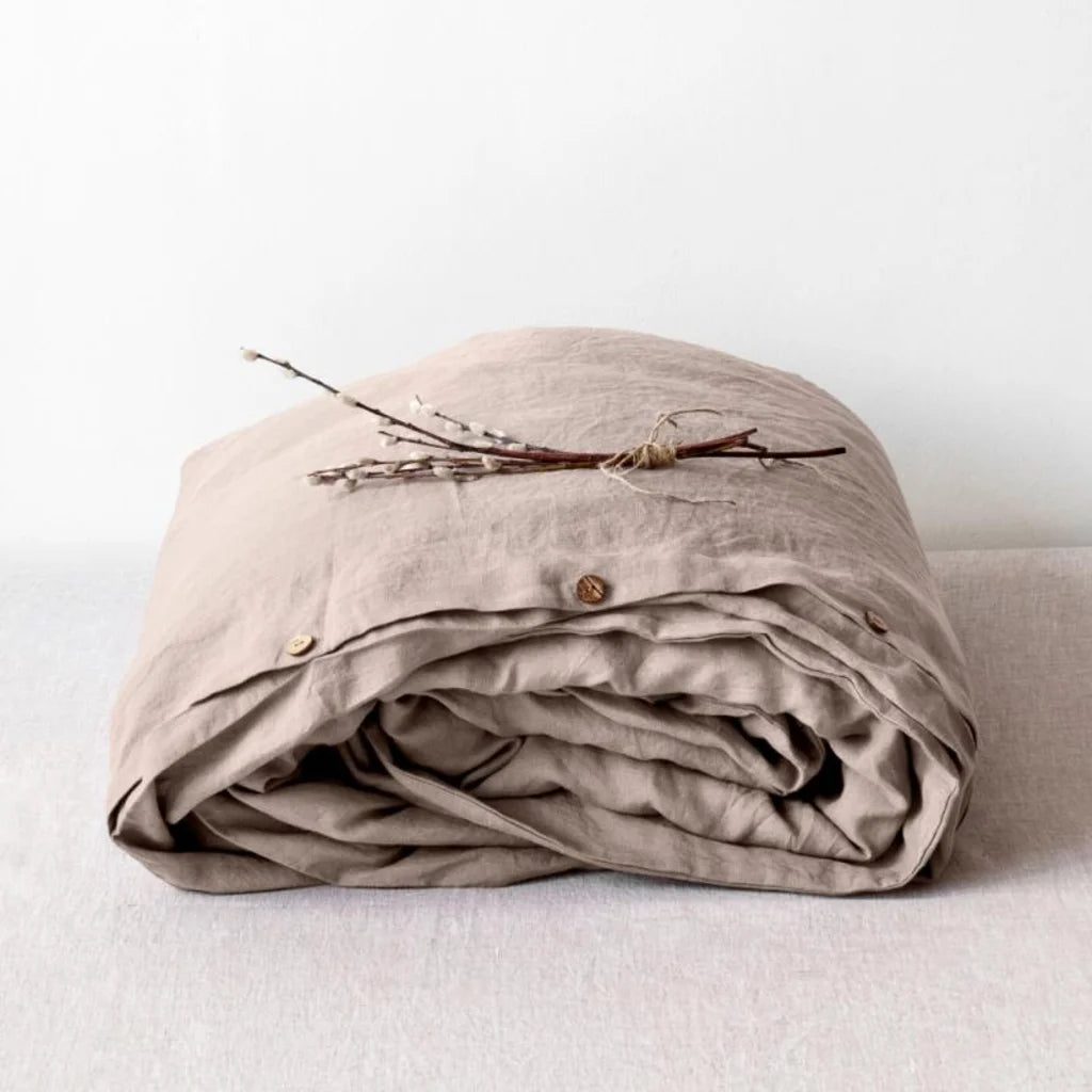 Leinen Bettwäsche Bettbezug in Hellrosa Rosa von Linen Tales Größe 240x220 cm