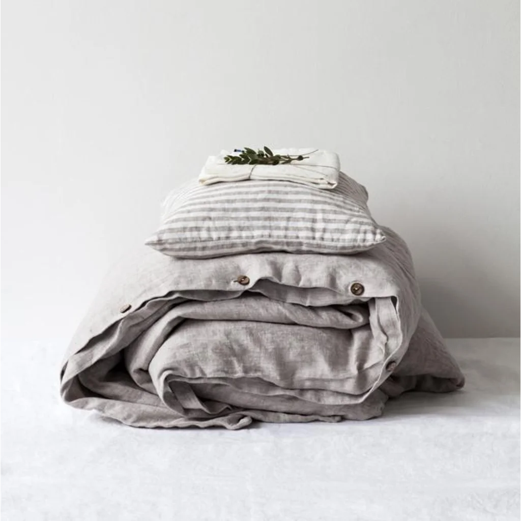 Leinen Bettwäsche Bettbezug in Stein Grau von Linen Tales Größe 160x210 cm