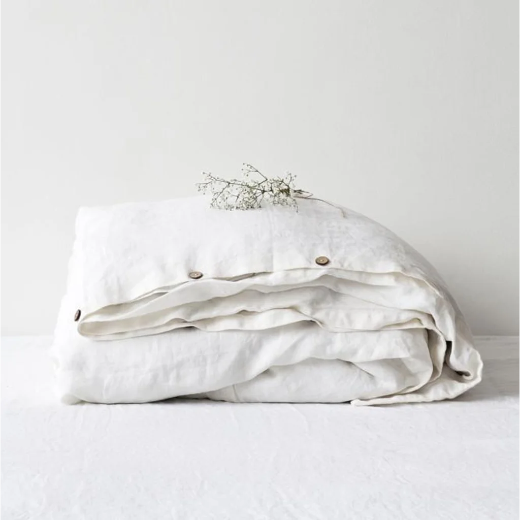 Leinen Bettwäsche Bettbezug in Weiß von Linen Tales Größe 240x220 cm
