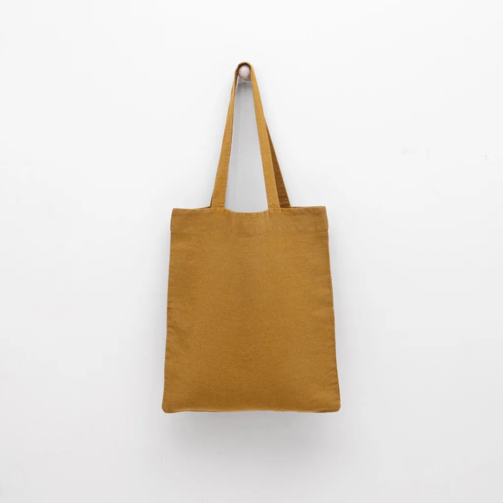 Leinen Einkaufstasche in Bronze Gelb von Linen Tales Größe 38 cm breit+ 42 cm lang