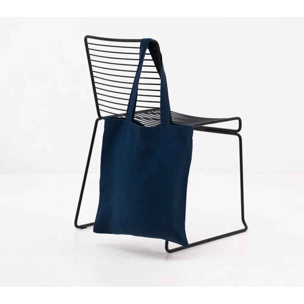 Leinen Einkaufstasche in Dunkelblau Blau von Linen Tales Größe 38 cm breit+ 42 cm lang