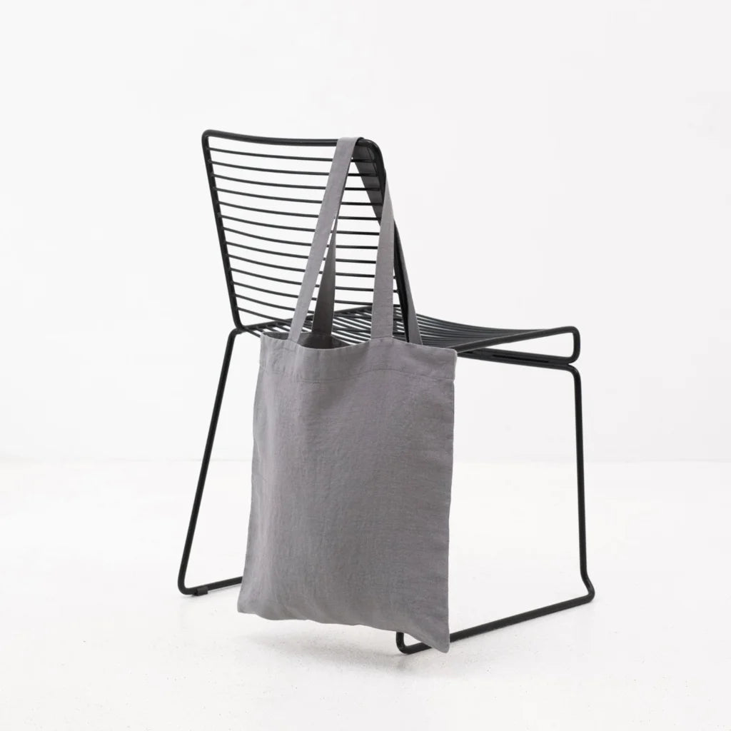 Leinen Einkaufstasche in Grau von Linen Tales Größe 38 cm breit+ 42 cm lang