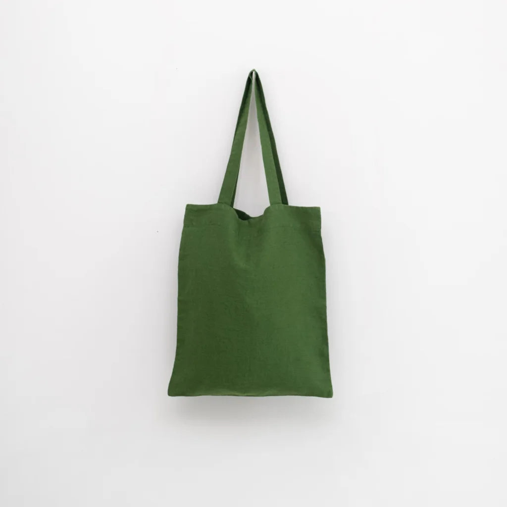 Leinen Einkaufstasche in Grün von Linen Tales Größe 38 cm breit+ 42 cm lang