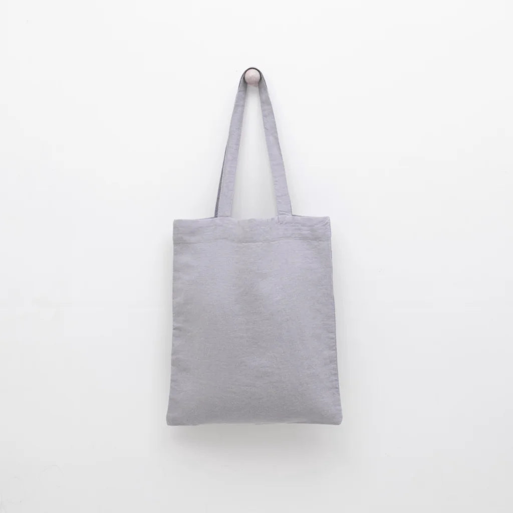 Leinen Einkaufstasche in Hellgrau Grau von Linen Tales Größe 38 cm breit+ 42 cm lang