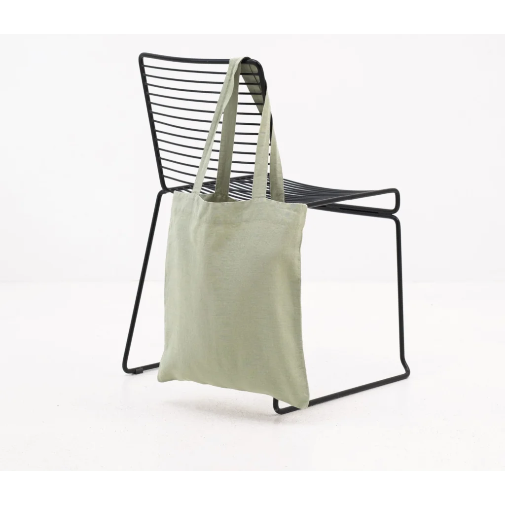 Leinen Einkaufstasche in Hellgrün Grün von Linen Tales Größe 38 cm breit+ 42 cm lang