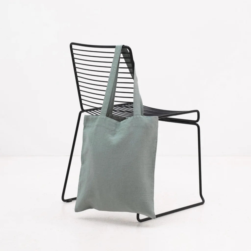Leinen Einkaufstasche in Mint Grün von Linen Tales Größe 38 cm breit+ 42 cm lang