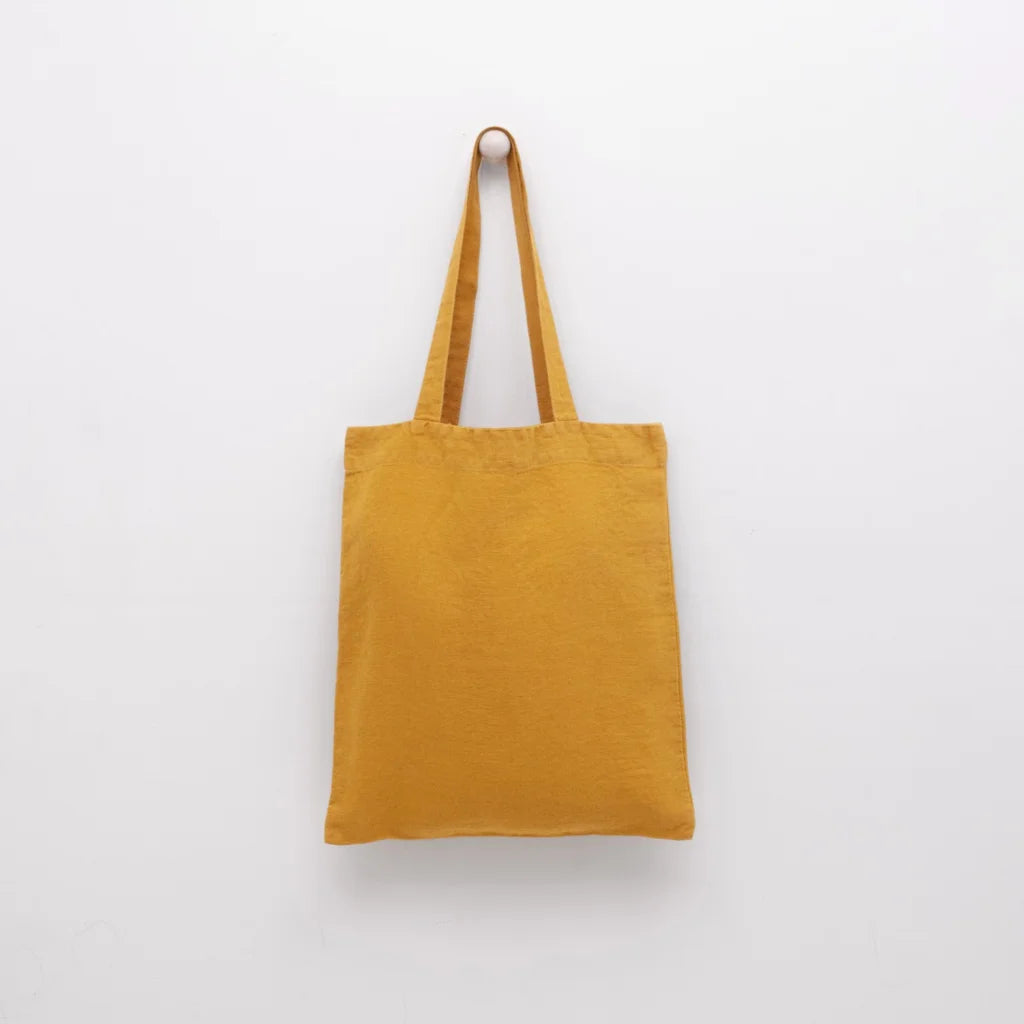 Leinen Einkaufstasche in Orange von Linen Tales Größe 38 cm breit+ 42 cm lang