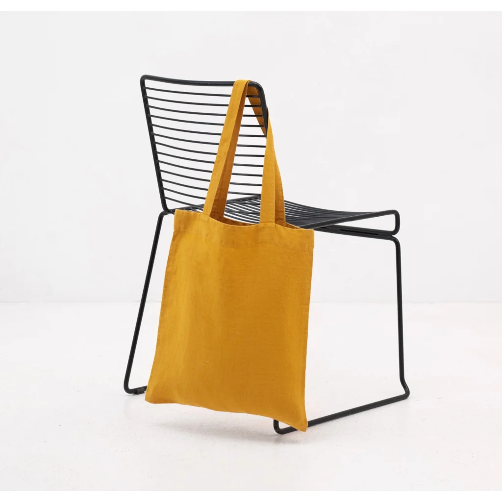 Leinen Einkaufstasche in Orange von Linen Tales Größe 38 cm breit+ 42 cm lang
