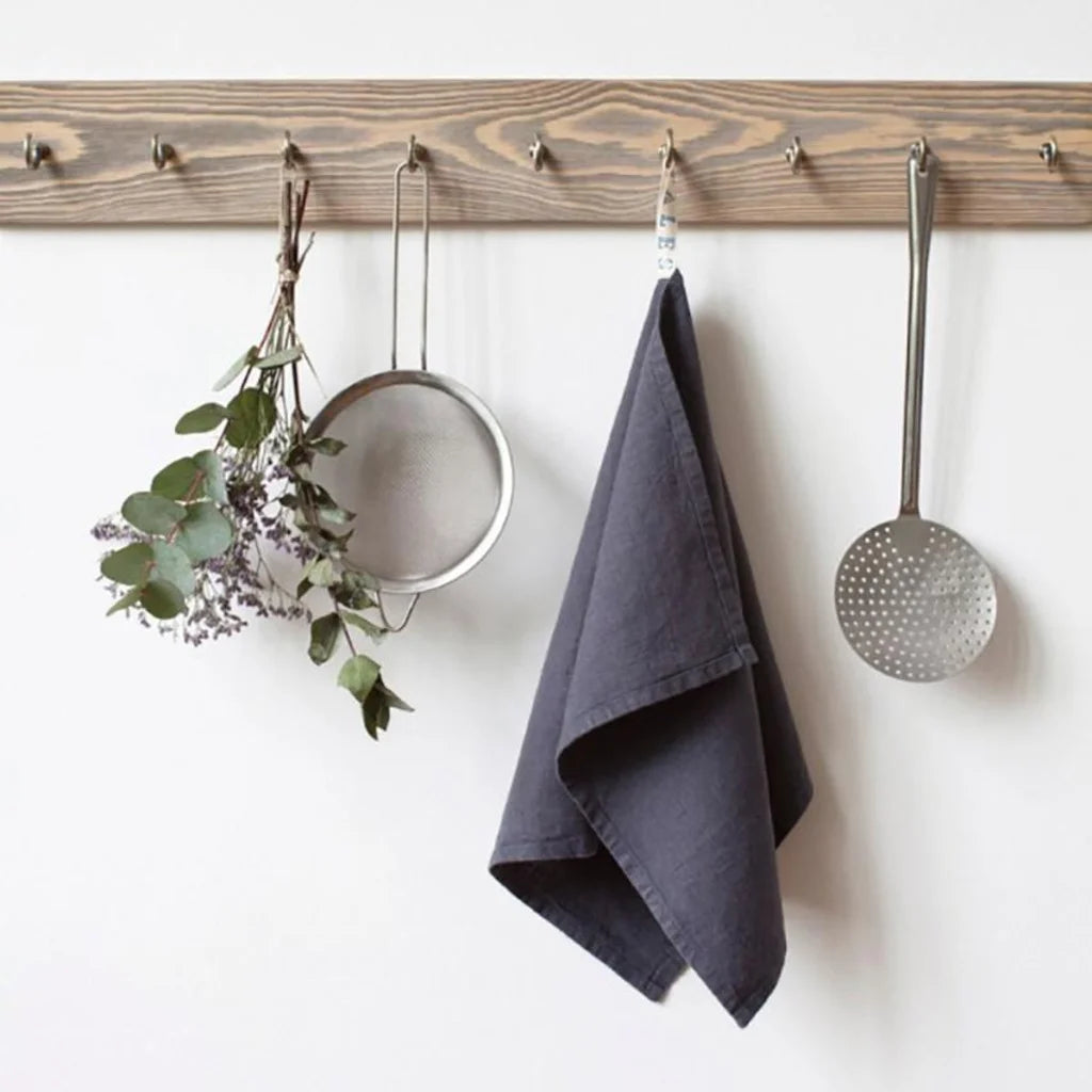 Leinen Geschirrtuch 2er-Pack in Anthrazit Grau von Linen Tales Größe 45x65 cm