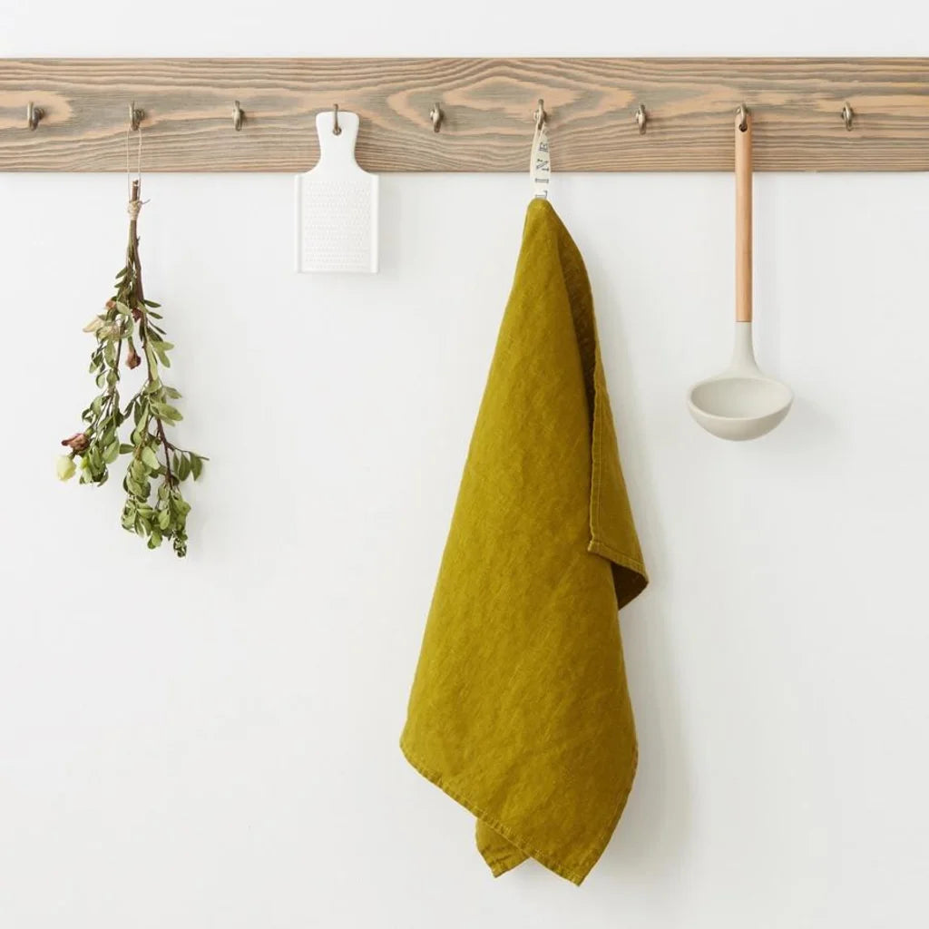 Leinen Geschirrtuch 2er-Pack in Moosgrün Grün von Linen Tales Größe 45x65 cm